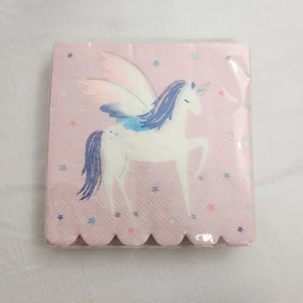 Unicorn Party Napkins Princess Party Birthday Pink Purple